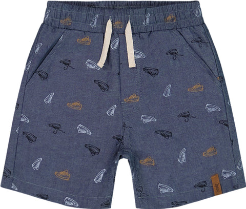 Deux par Deux Printed Chambray Shorts - Little Boy
