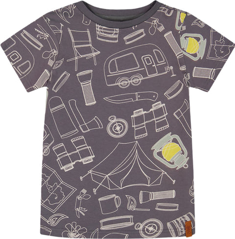 Deux par Deux Camping Printed Organic Cotton T-Shirt - Little Boy