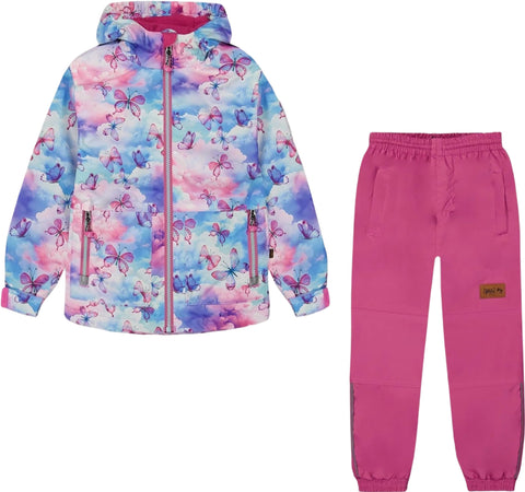 Deux par Deux Two-Piece Mid-Season Printed Jacket Outerwear Set - Little Girl