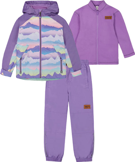 Deux par Deux 3-in-1 Two-Piece Mid-Season Outerwear Set with Printed Jacket - Little Girl
