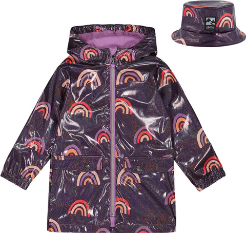 Deux par Deux Printed Rain Coat with Hat - Big Girl
