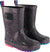 Deux par Deux Printed Rain Boots - Little Kids - Black With Glitter
