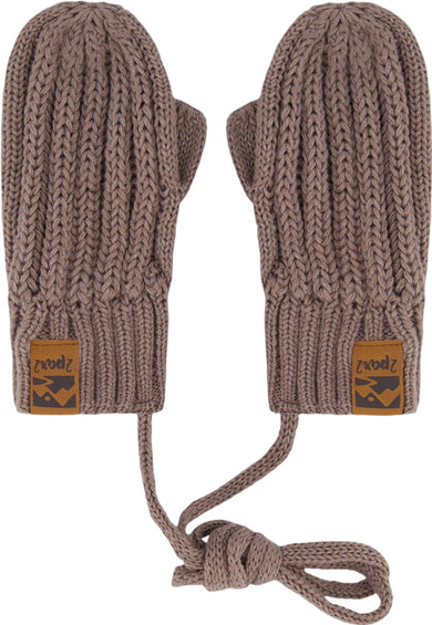 Deux par Deux Knit Mittens with String - Baby