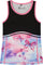 Deux par Deux Butterflies Printed Colorblock Athletic Tank Top - Little Girl - Printed Pastel Clouds
