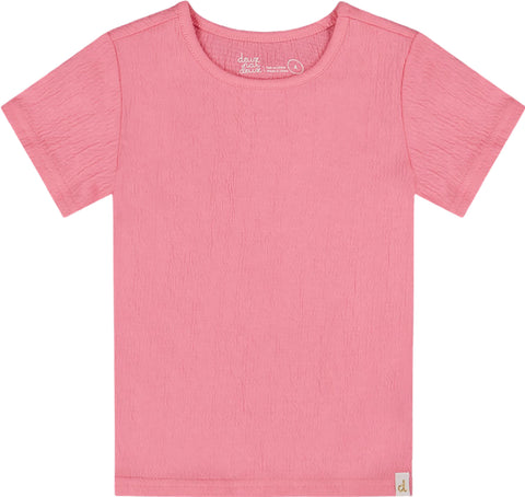 Deux par Deux Crinkle Short Sleeve Top - Little Girl