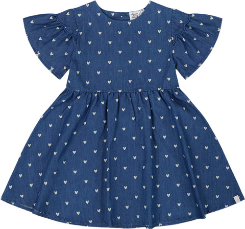 Deux par Deux Printed Chambray Dress - Big Girl