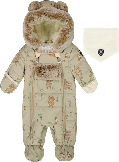 Deux par Deux Green Animal Layette One-Piece Car Seat Snowsuit - Baby