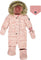 Deux par Deux Original One-Piece Puffy Snowsuit - Baby - Pink Mini Flowers
