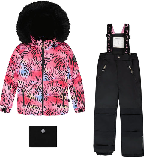 Deux par Deux Play Two-Piece Snowsuit with Multicolor Print Jacket and Solid Pant - Little Girl