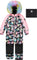 Deux par Deux Navy Flower Print Play One-Piece Snowsuit - Big Girl - Smiley Face Girl