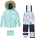 Deux par Deux Blue Flower Print Play Two-Piece Snowsuit - Little Girl - Blue Flower Print