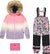 Deux par Deux Black Retro Flower Play Two-Piece Snowsuit - Little Girl - Black Retro Flower Print