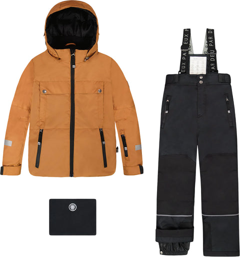 Deux par Deux Brown-Black Teknik Two-Piece Snowsuit - Big Boy