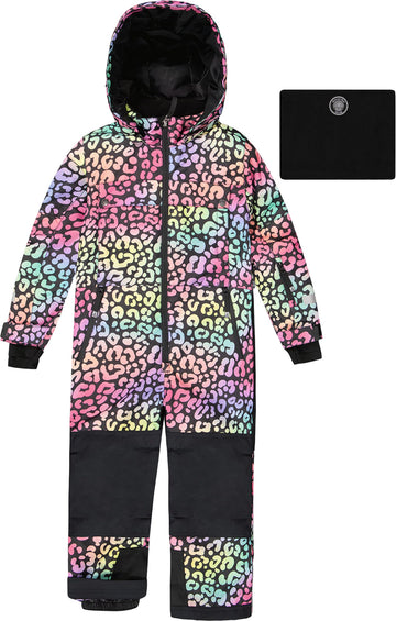 Deux par Deux Rainbow Leopard Teknik One-Piece Snowsuit - Big Girl