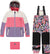 Deux par Deux Black Retro Flower Teknik Two-Piece Snowsuit - Big Girl - Black Retro Flower Print