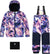 Deux par Deux Black Retro Flower Teknik Two-Piece Snowsuit - Big Girl - Pink - Blue Marble