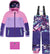 Deux par Deux Black Retro Flower Teknik Two-Piece Snowsuit - Big Girl - Purple Mountain Print