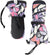 Deux par Deux Watercolor Flower Teknik Winter Mittens - Kids - Black Retro Flower Print