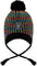 Deux par Deux Black-Multicolor Lined Peruvian Knit Pompom Hat - Little Girl - Black - Multicolor