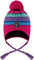 Deux par Deux Pink-Multicolor Lined Peruvian Knit Pompom Hat - Little Girl - Pink - Multicolor