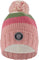 Deux par Deux Pink-Green Lined Knit Pompom Hat - Little Girl - Pink - Green