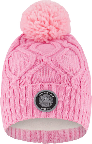 Deux par Deux Pink Lined Knit Pompom Hat - Baby Girl