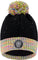 Deux par Deux Black-Multicolor Lined Knit Pompom Hat - Little Girl - Multicolored