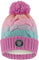 Deux par Deux Pink-Orange-Turquoise Lined Knit Pompom Hat - Little Girl - Pink - Orange - Turquoise
