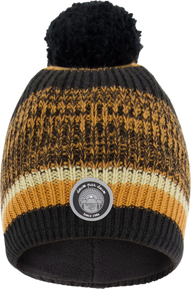 Deux par Deux Black-Brown Lined Knit Pompom Hat - Little Boy