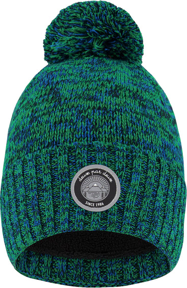 Deux par Deux Green-Blue Lined Knit Pompom Hat - Little Boy