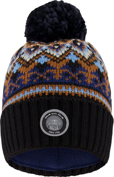 Deux par Deux Taupe Lined Knit Winter Hat with Pompom - Little Boy