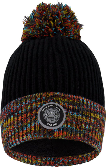 Deux par Deux Multicolor Lined Knit Winter Hat with Pompom - Little Boy
