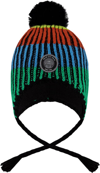 Deux par Deux Multicolor Lined Peruvian Knit Winter Hat with Pompom - Little Boy