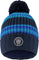 Deux par Deux Black-Blue Lined Knit Winter Hat with Pompom - Little Boy - Black - Blue