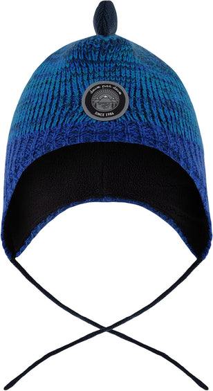 Deux par Deux Lined Dino Peruvian Knit Winter Hat with Pompom - Little Boy