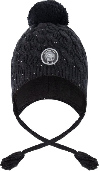 Deux par Deux Winter Peruvian Knit Hat with Pompom and Lining - Little Girl