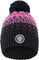 Deux par Deux Black And Pink Lined Knit Pompom Hat - Little Girl - Black - Pink