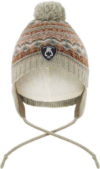 Deux par Deux Lined Knit Pompom Hat with Ear Flaps - Baby