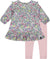 Deux par Deux Printed Muslin Floral Dress and Solid Leggings Set - Baby Girl - Sage Floral