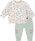 Deux par Deux Organic Cotton Evolutive Pant and Long Sleeve Top Set - Baby Girl - Jade Green
