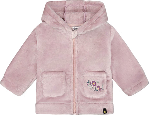Deux par Deux Hooded Zip Plush Jacket - Baby Girl