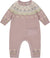 Deux par Deux Jacquard Knitted Romper - Baby Girl - Neutral Purple