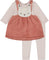 Deux par Deux Bi-Material Dress and Leggings Set - Baby Girl - Dusty Pink
