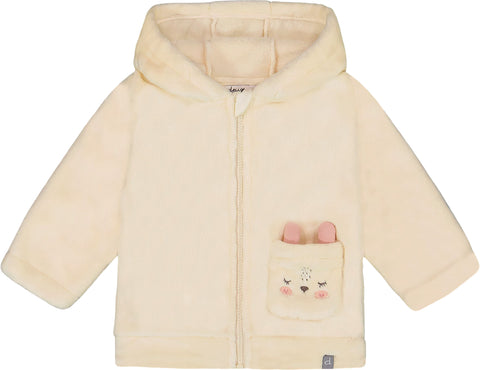 Deux par Deux Plush Hooded Jacket - Baby Girl