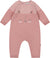 Deux par Deux Knitted Bi-Color Cat Romper - Baby Girl - Dusty Pink