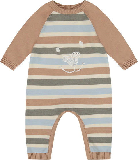 Deux par Deux Knitted Striped Romper - Baby Boy