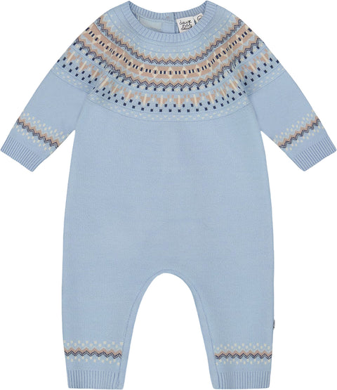 Deux par Deux Knitted Jacquard Romper - Baby Boy