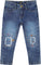 Deux par Deux Jeans with Embroideries - Little Girl - Blue Denim