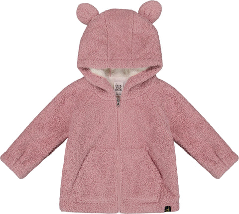 Deux par Deux Hooded Full Zip Cat Plush Jacket - Baby Girl