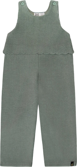 Deux par Deux Stretch Velour Faux-Layered Overalls - Little Girl